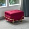 Rectangle Velvet Storage Ottoman Stool Box with Abstract Golden Legs | Decorative Sitting Bench for Living Room Home Decor with Unique Base Support